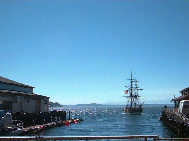 Wharf area in Puget Sound Seattle Washington