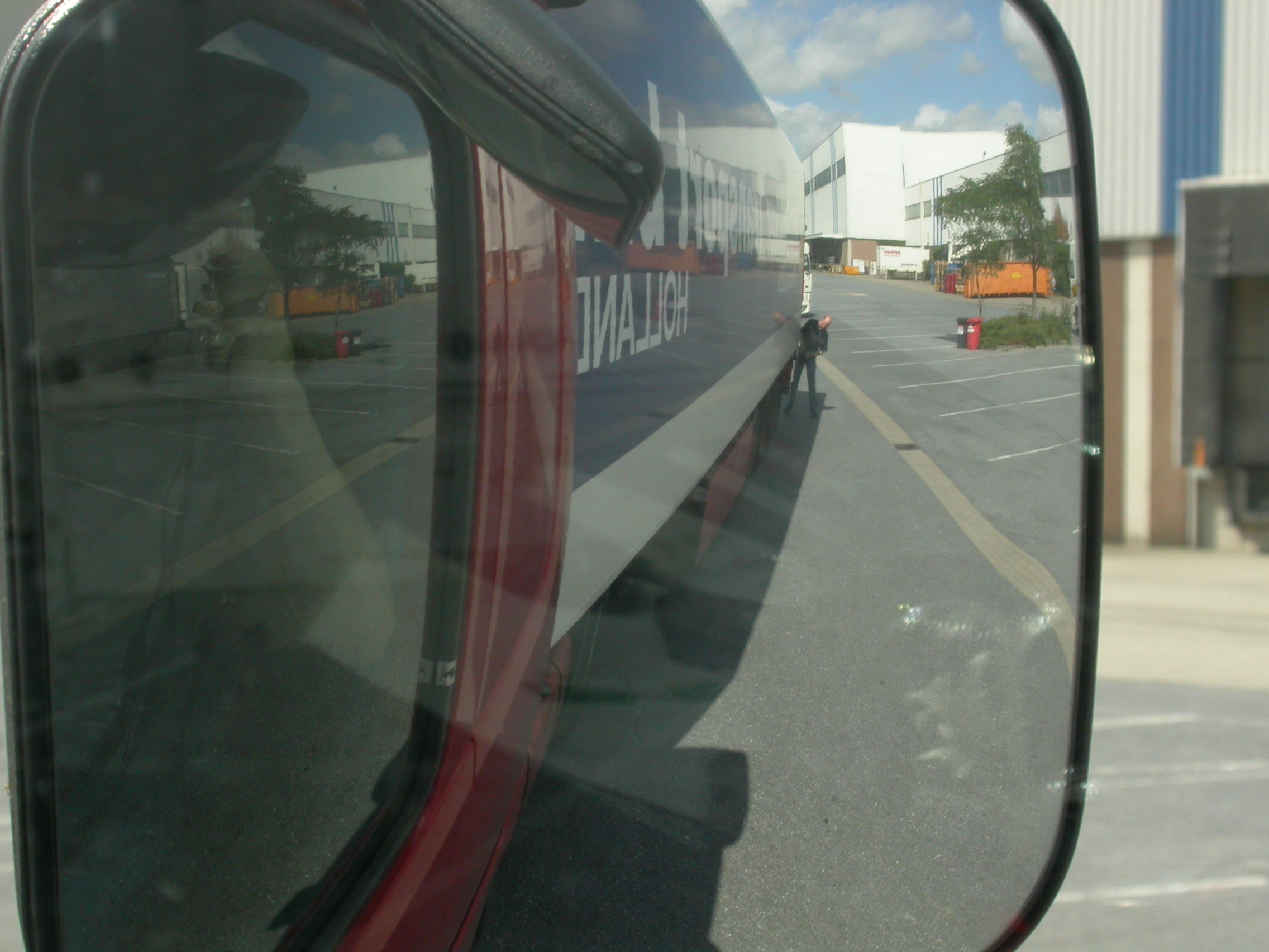 vehicles land truck mirror freight human loading reflection