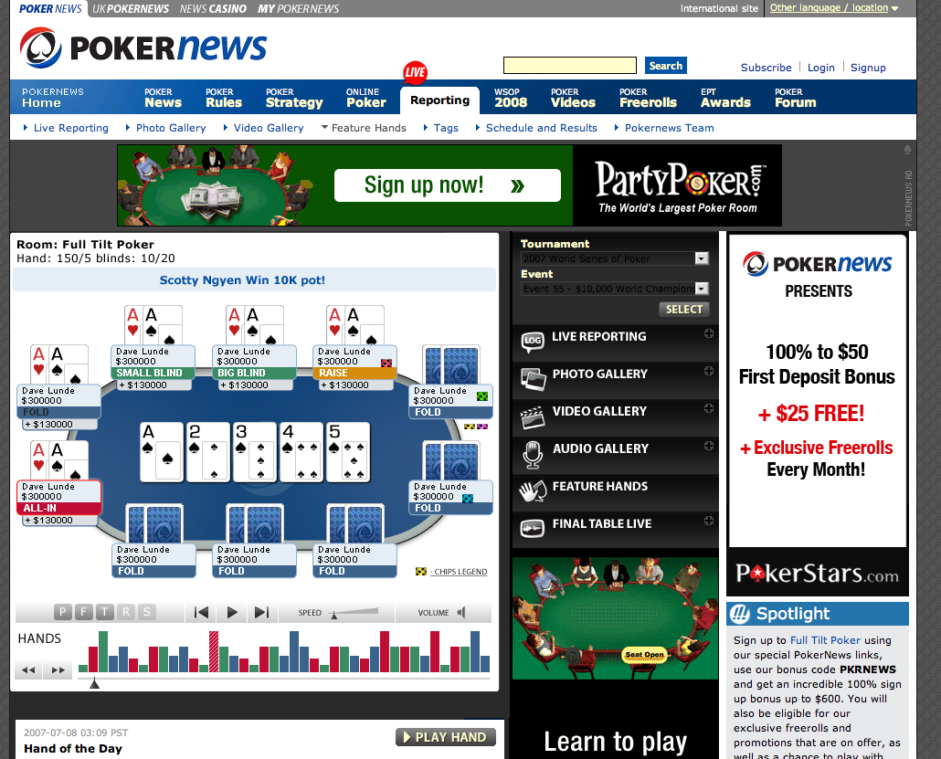 PokerNews Projects - 301 pixel - UX/UI - Design - Coding