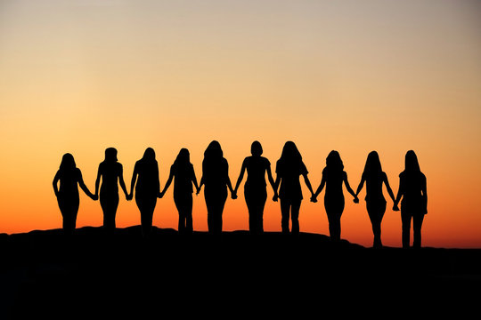 Woman friendship silhouette.