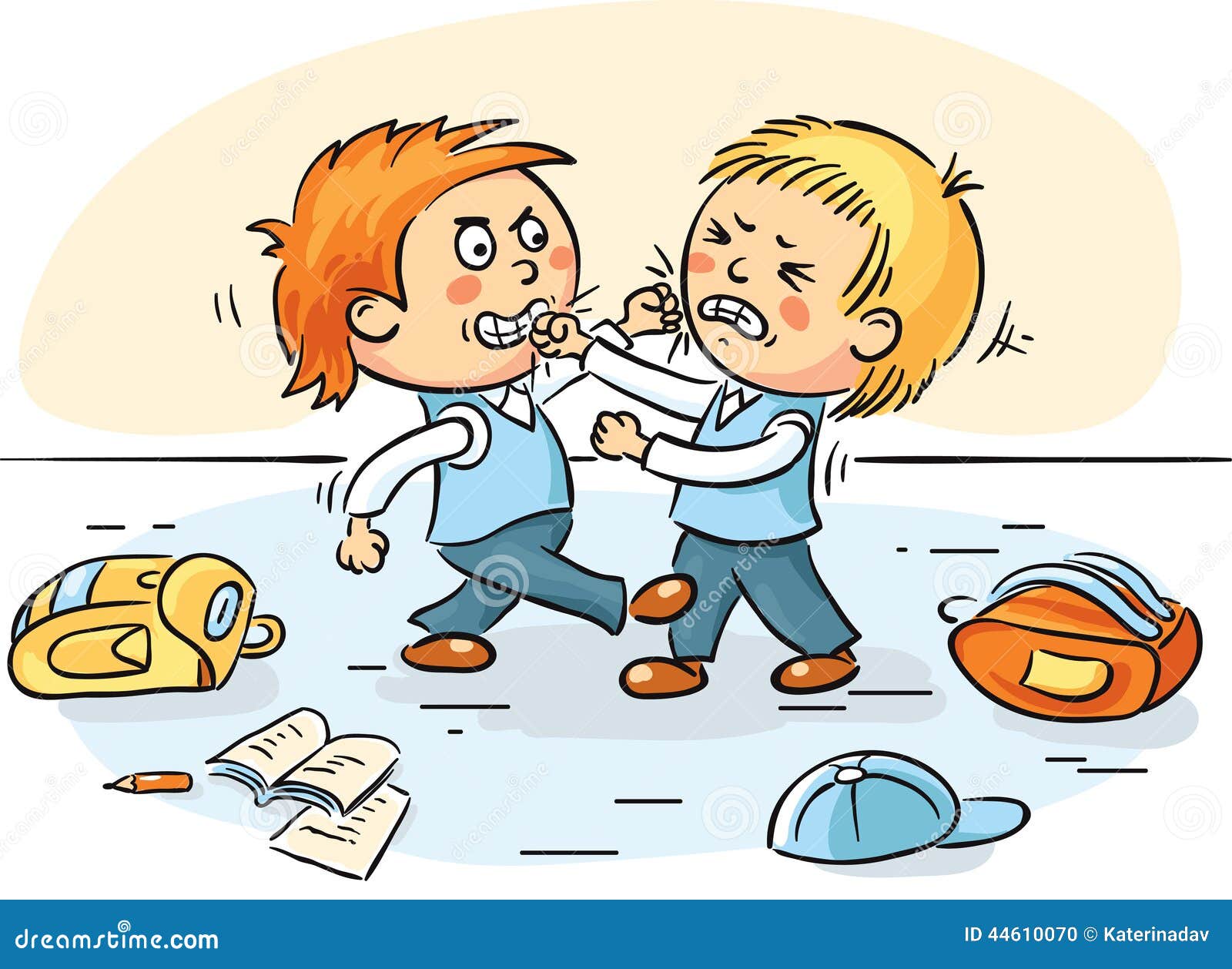 Two Schoolboys Are Fighting Vector Illustration - CartoonDealer.com ...