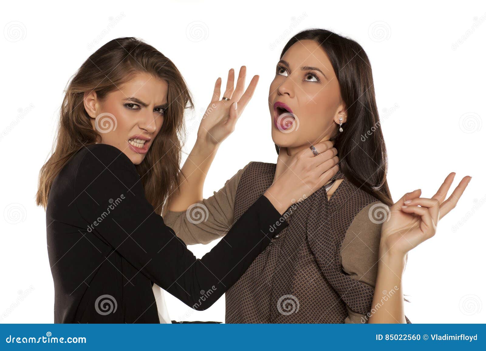 Two women fighting stock photo. Image of friends, choke - 85022560