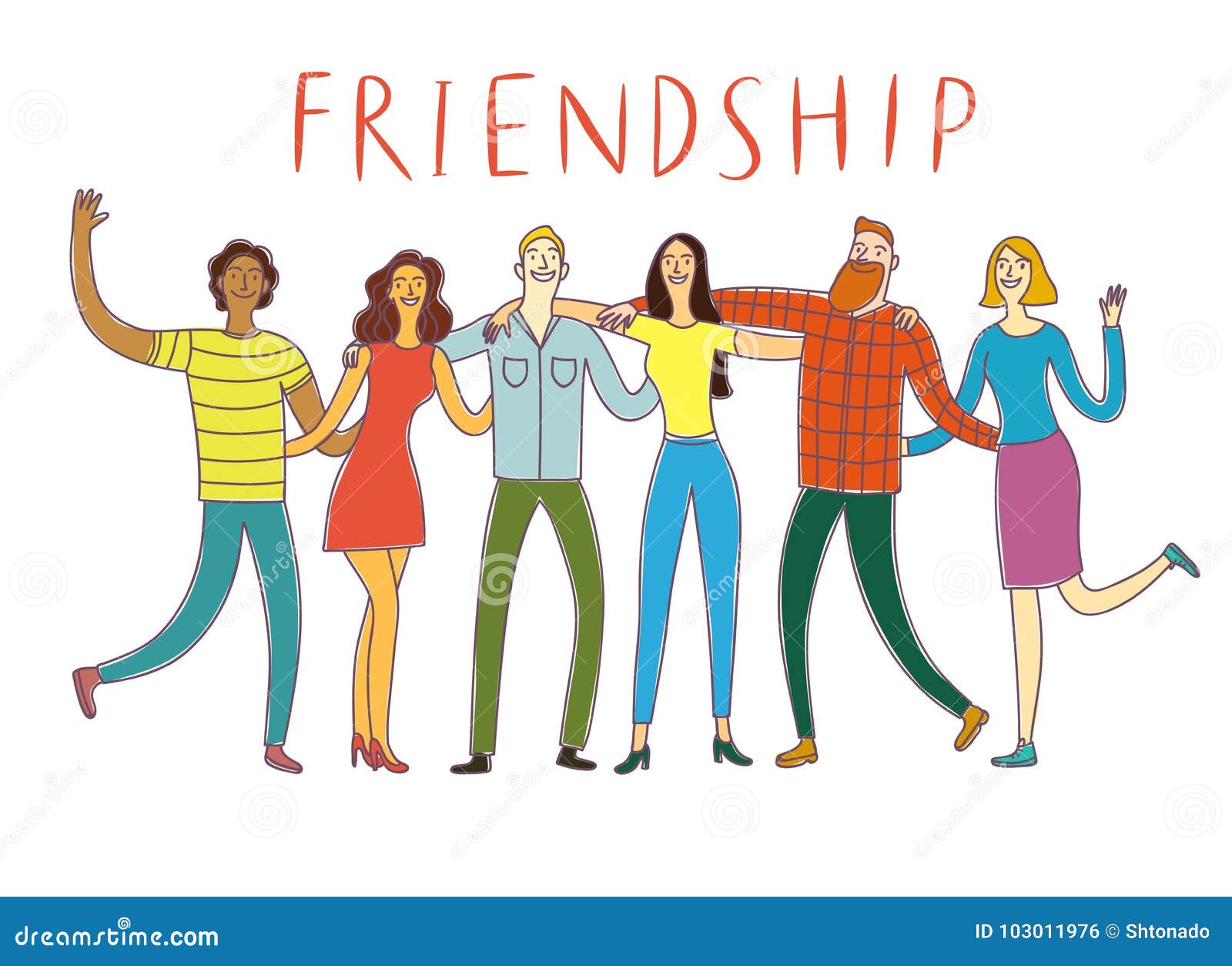 Friendship Cartoon Illustration Stock Vector - Illustration of friend, partner…