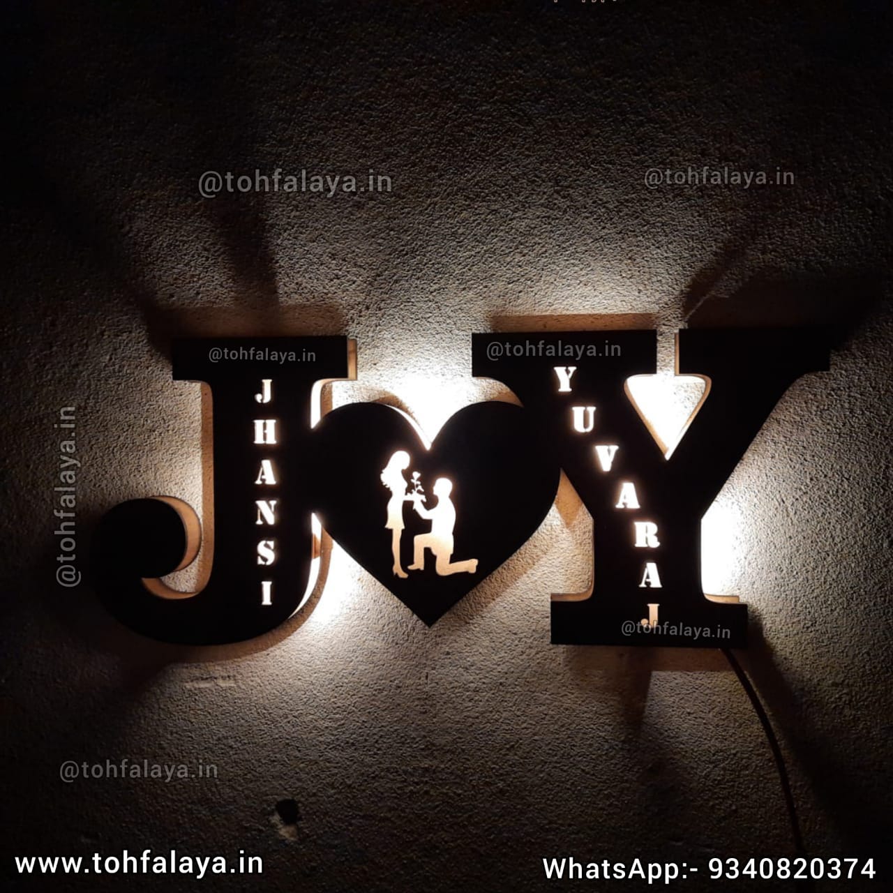 Couple Name Initial Letter LED Frame for your Loved Ones