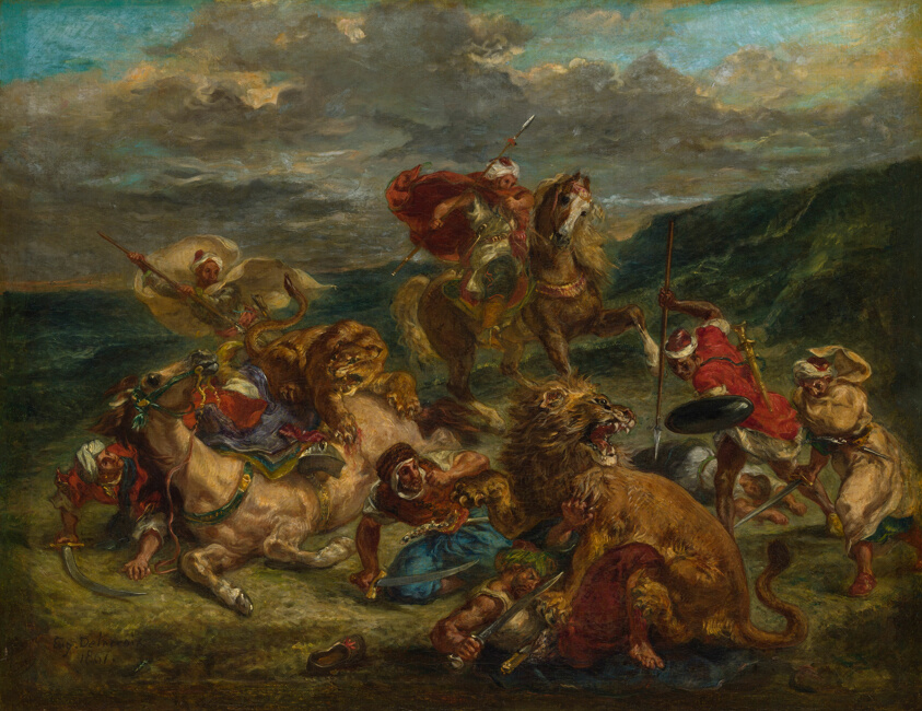 Lion Hunt (1860/61) // Eugène Delacroix French, 1798-1863