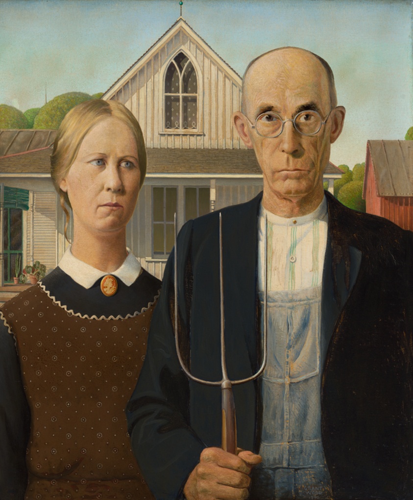 American Gothic (1930) // Grant Wood (American, 1891-1942)