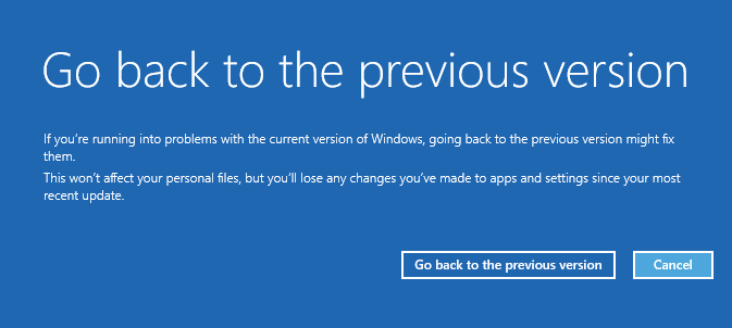 Windows 10, go back to the previous version - Dimitris Tonias
