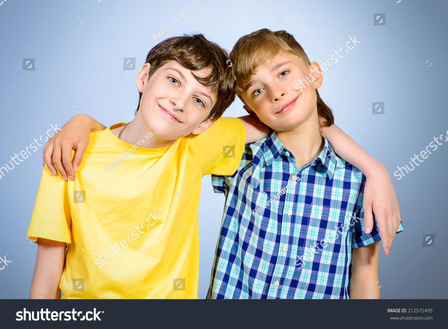 Two Boys Friends Teenagers Standing Together Stock Photo 212572495 ...