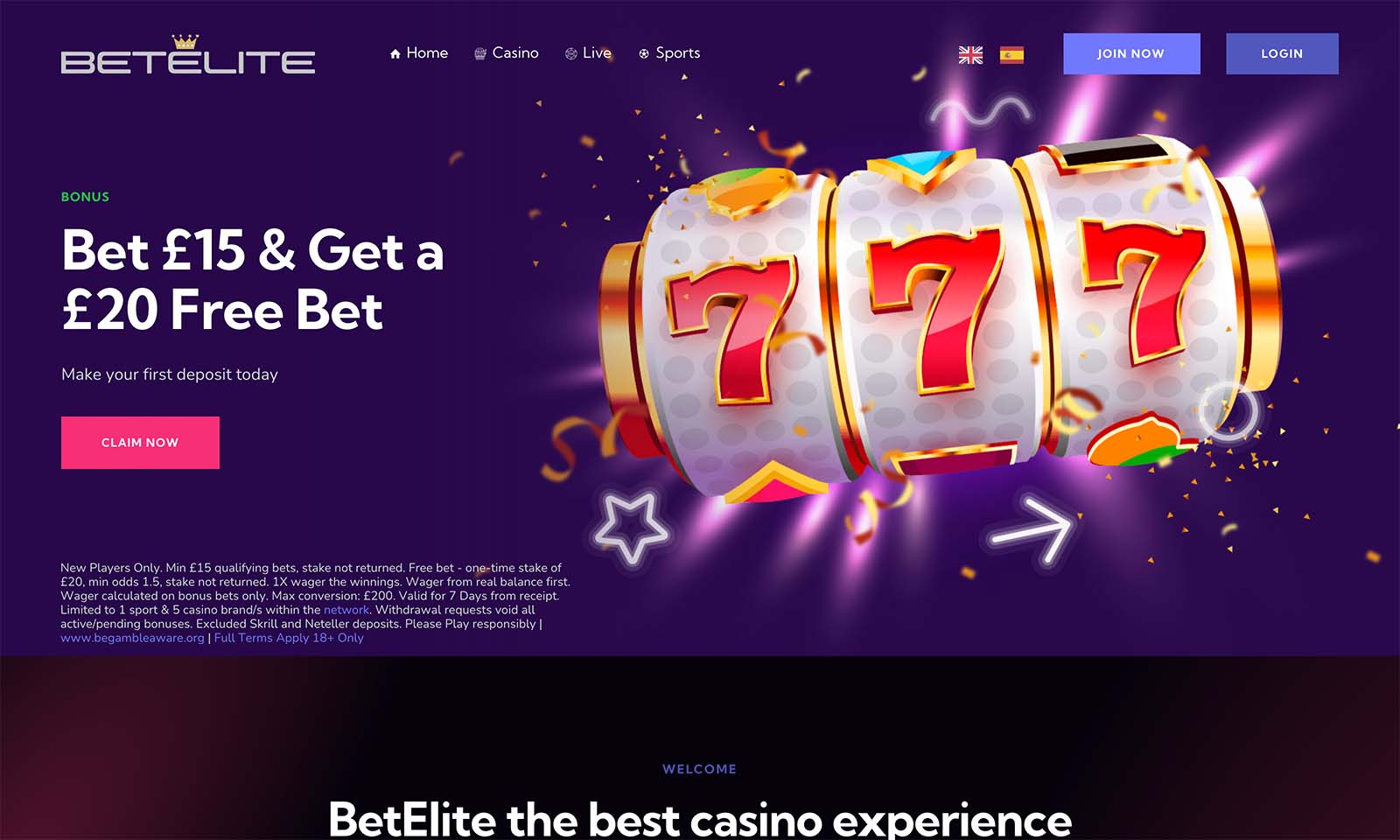 Homepage screenshot of betelite taken on 13 August 2024