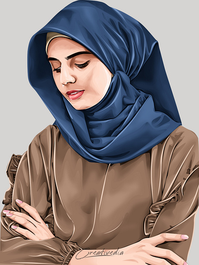 Hijab Potrait Vexel Art Illustration design graphic design illustration vector art vexel vexel art vexelart