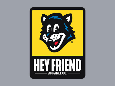 Black Cat Logo - Hey Friend Apparel apparel apparel logo big bad wolf black black cat branding cartoon design cat dasedesigns identity design illustration looney toons mascot logo skateboarding