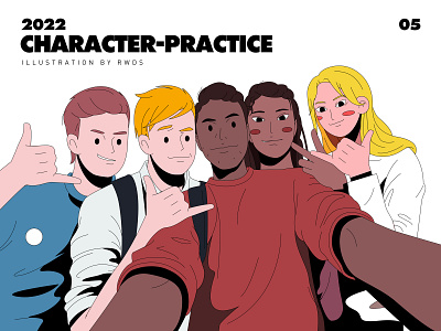 Character Design avatar boy design girl illustration portrait team teamwork vector