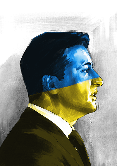 Portrait illustration of Ukraine President Zelensky. art book cover book cover art cover design cover illustration design digital art digital illustration digital portrait editorial art editorial drawing editorial illustration editorial portrait illustration portrait ukraine zelensky zelensky portrait