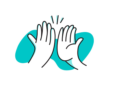 Hi Five amazing blue cheers friend friendship human illustration partner people vector