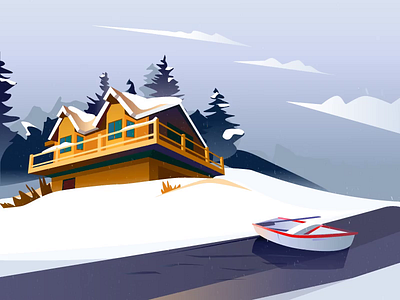 Winter - illustration clean colors design illustration winter