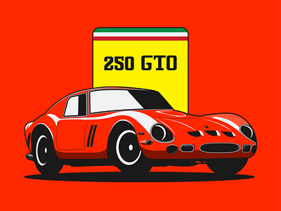 Ferrari 250 GTO car art car design car illustration design f1 ferrari ferrari 250 gto formula one grand prix gto illustration lithuania motorsport racing red sportcar vector vector art vector illustration vilnius