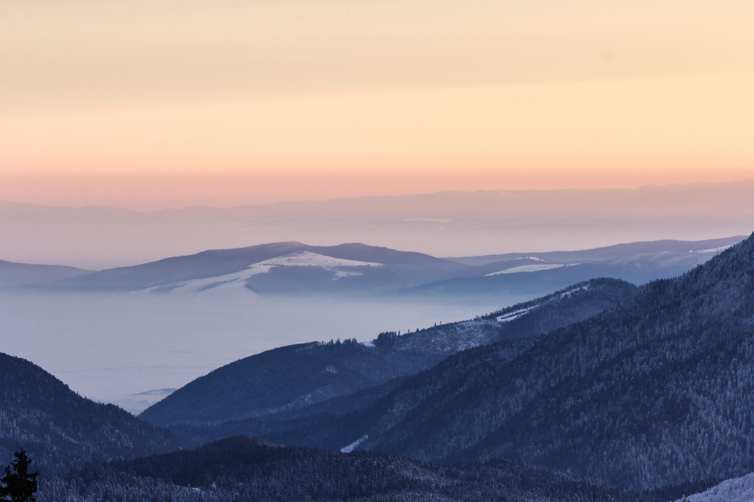 Winter landscape in the mountains