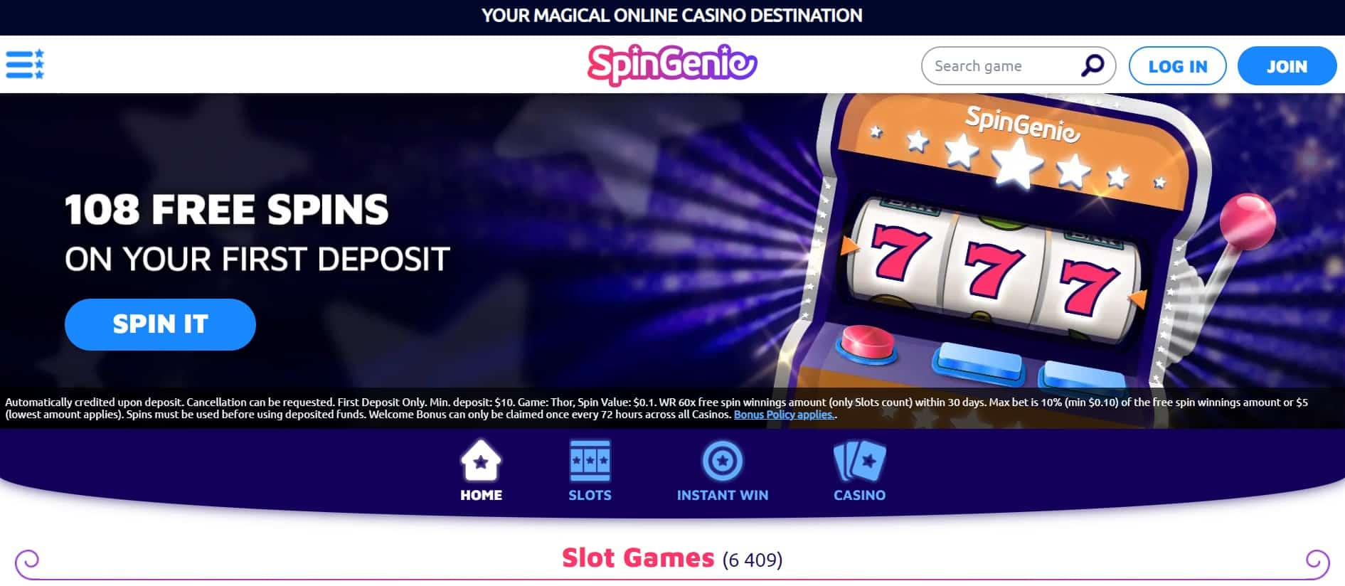 Spin Genie Bonus Code in November 2024 ✔️ Spin Genie Review