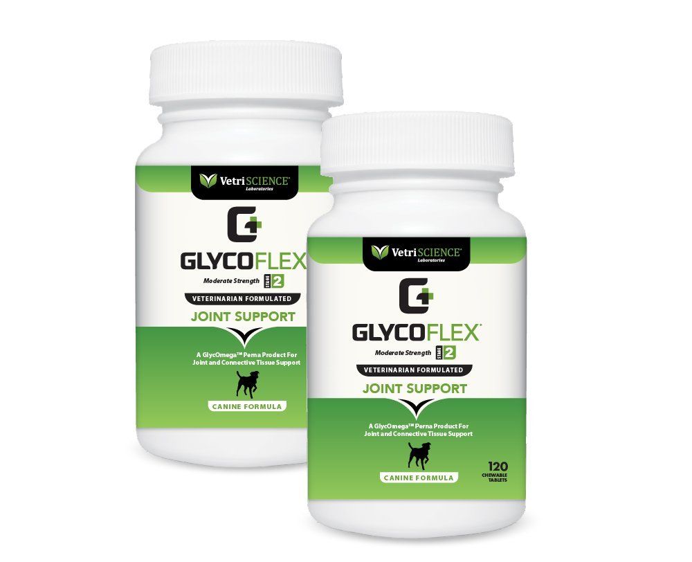 Glyco Flex 2 Hip and Joint Supplement for Dogs, 120 Chewable Tablets, 2 ...