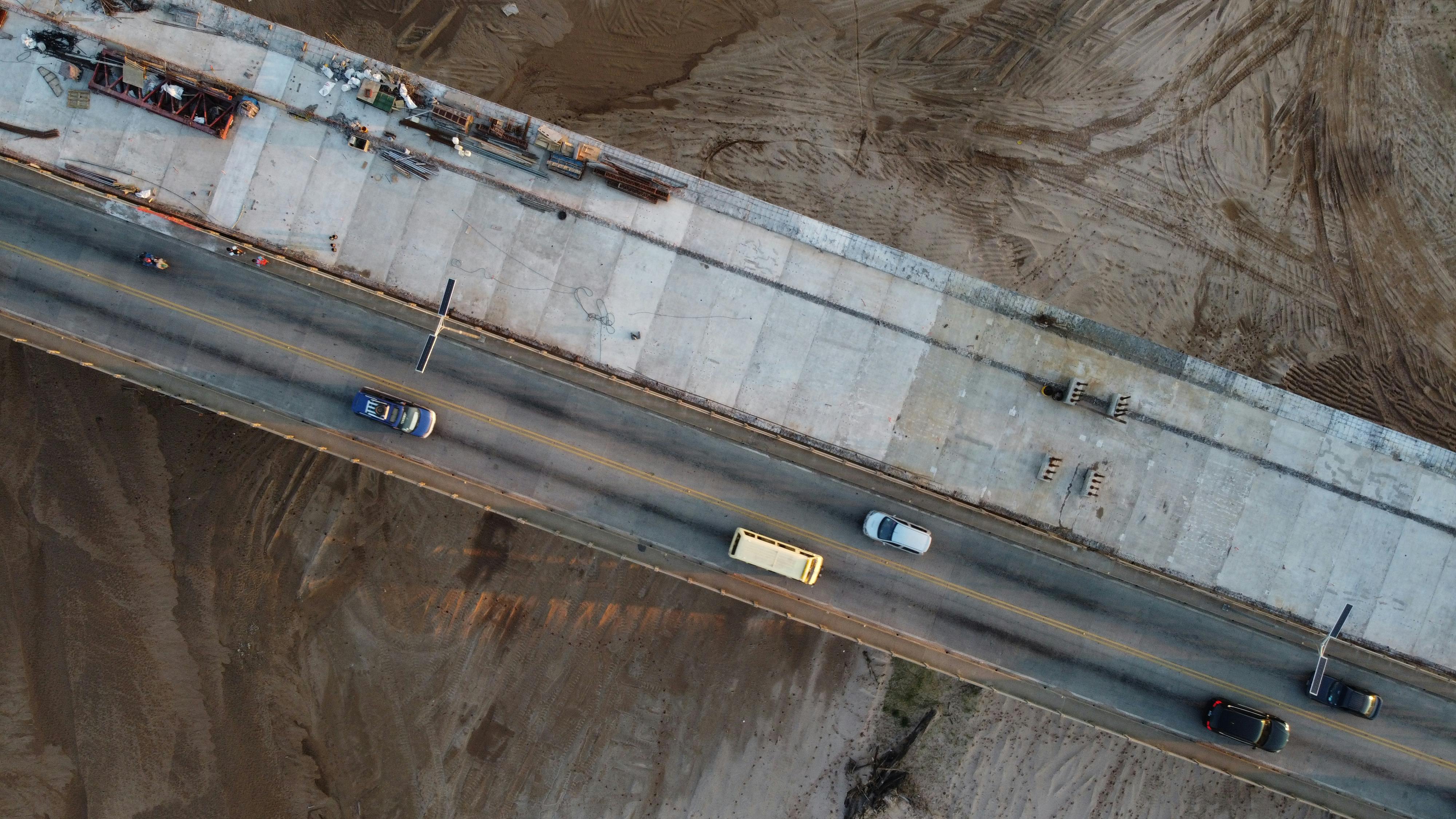 aerial view of vehicles on a urubo bridge in sta cruz de la sierra bolivia