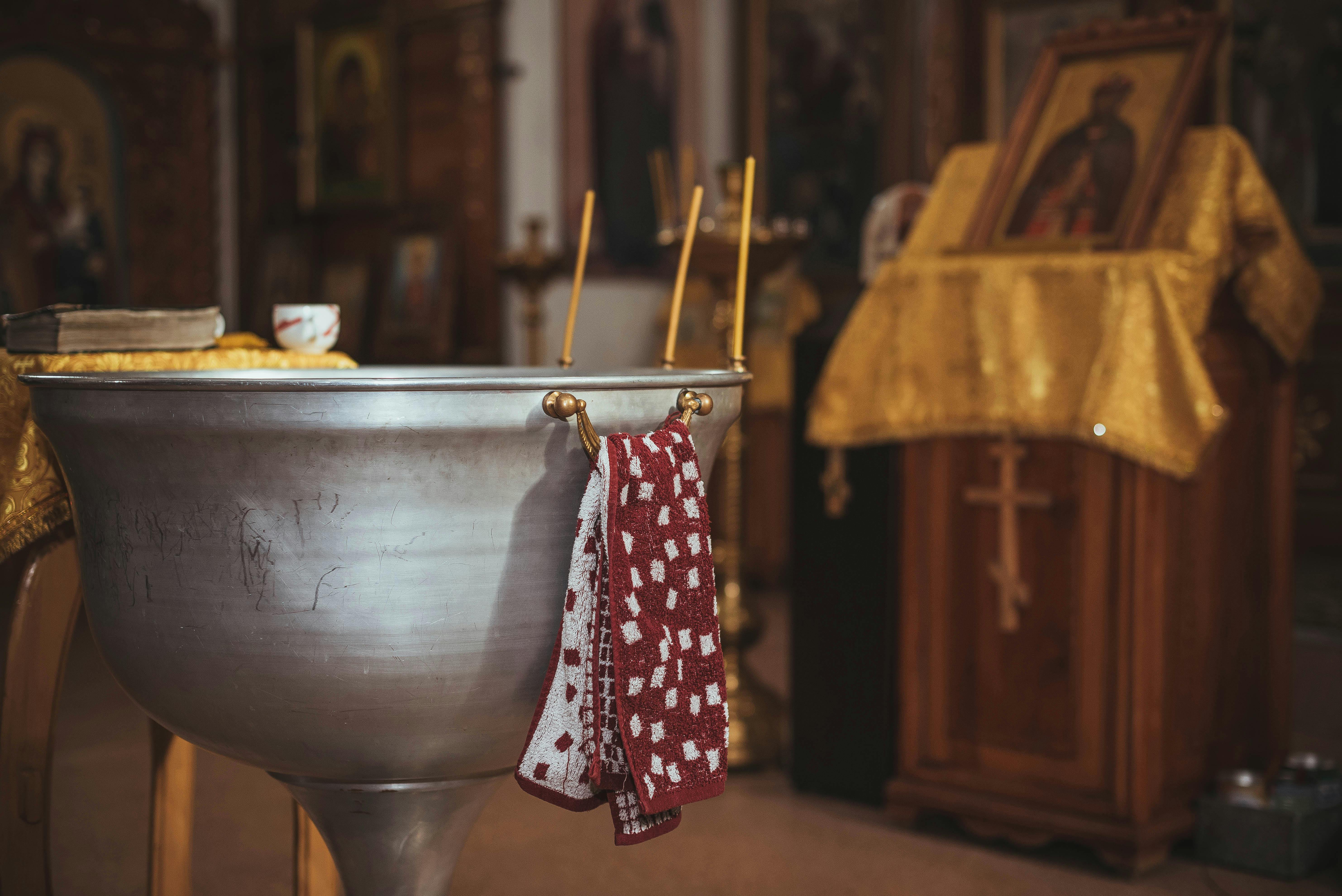 the font in the church of orthodox christians