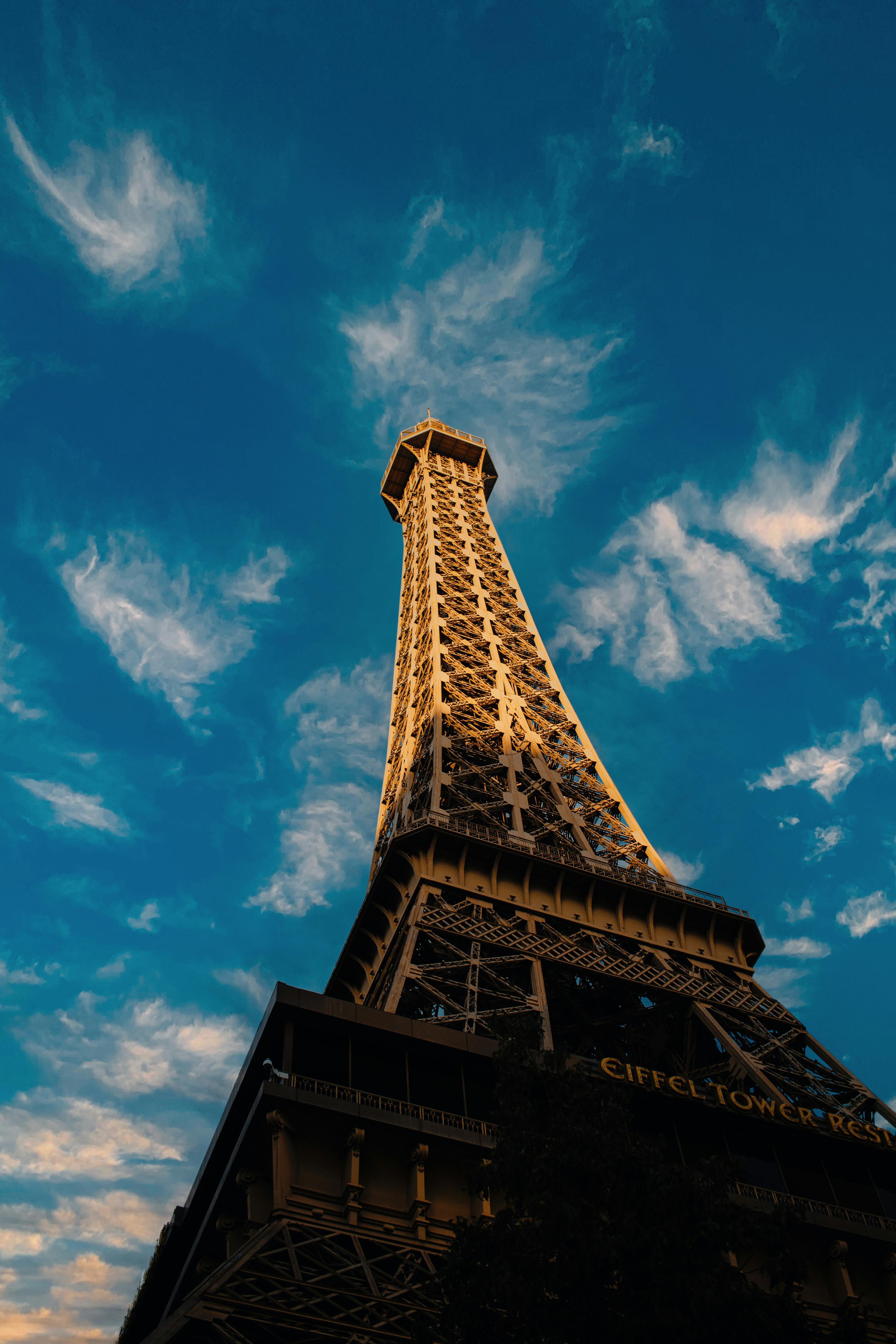 the eiffel tower at paris hotel and casino in las vegas nevada united states