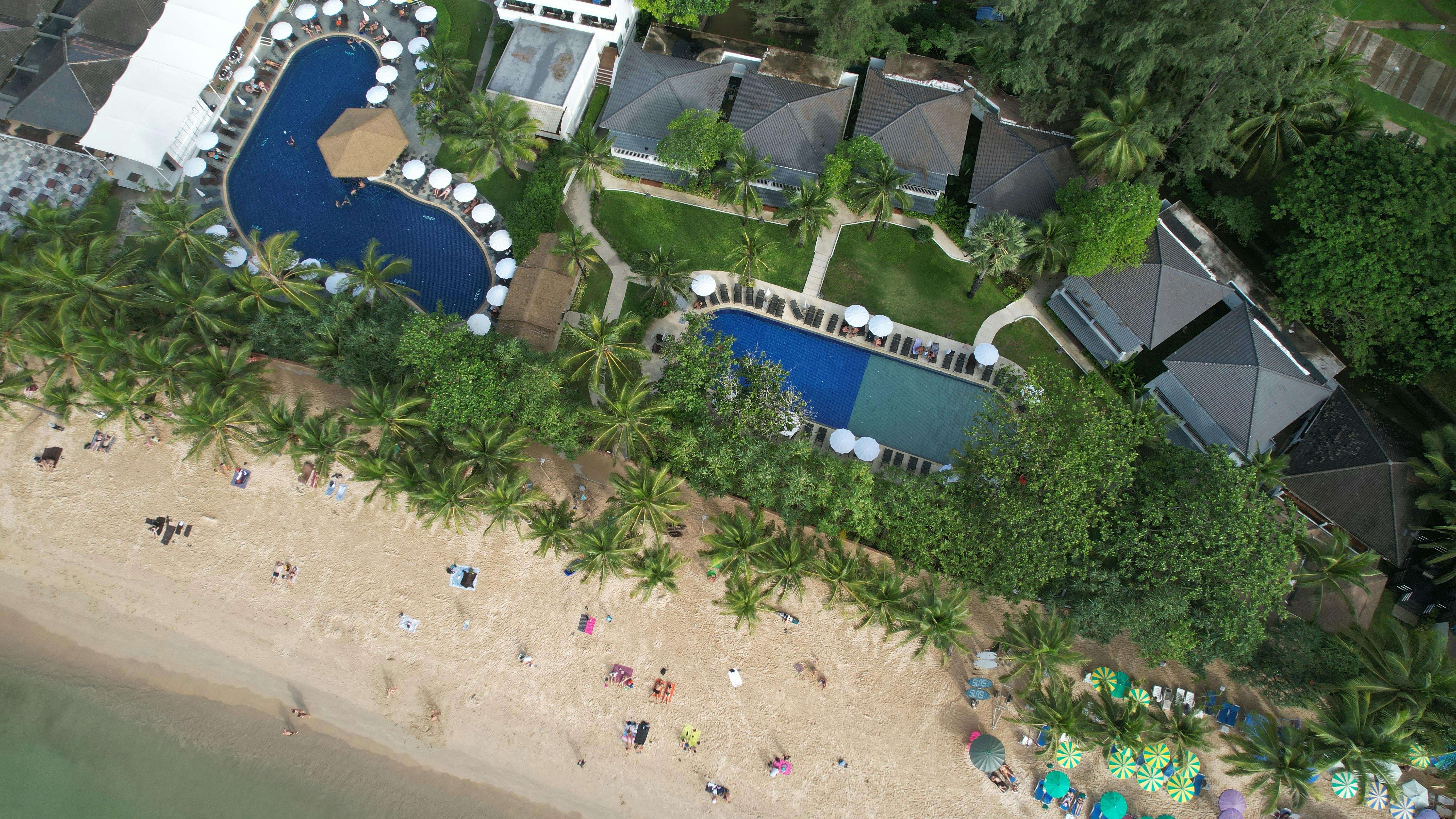 aerial view of swimming pool