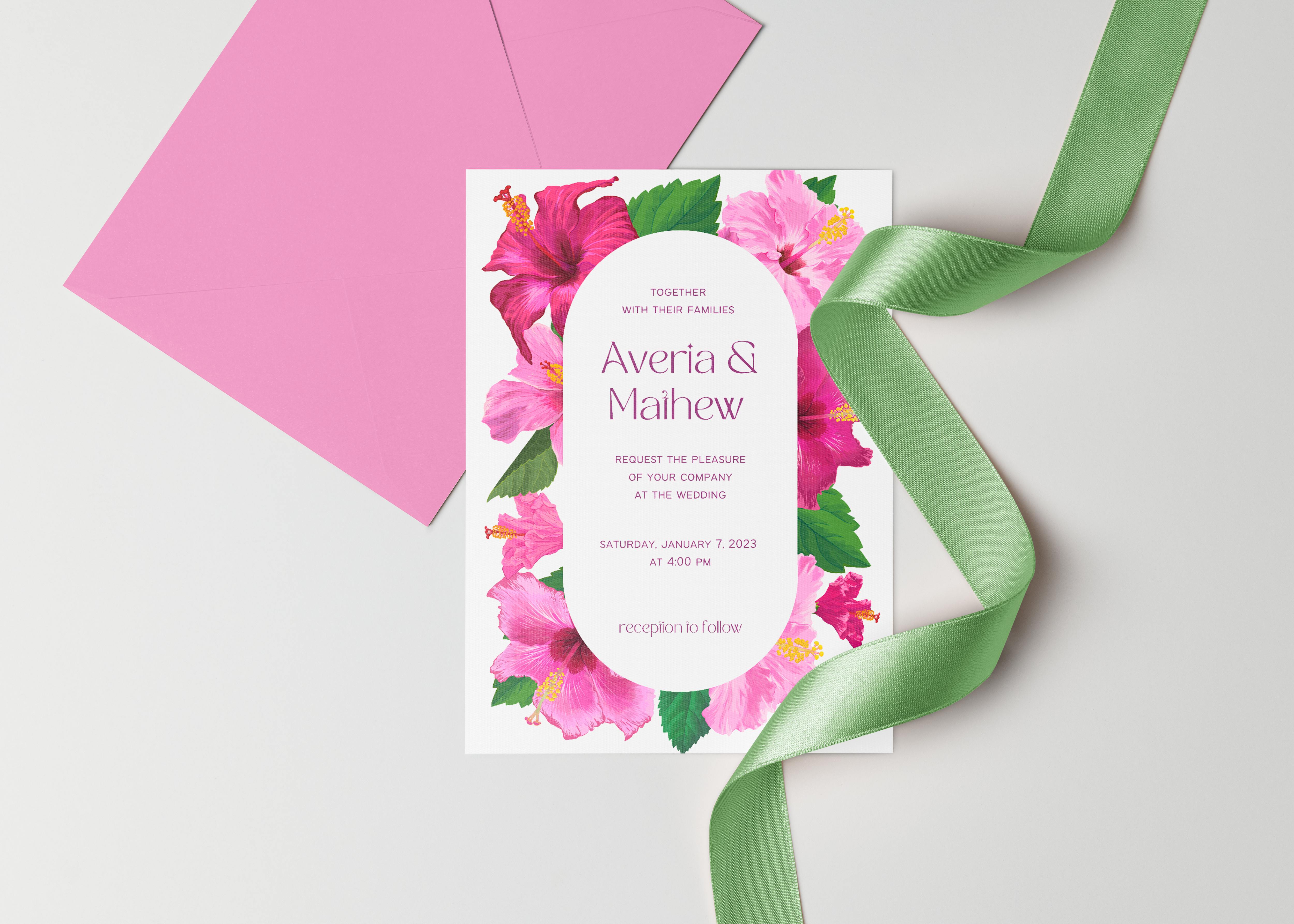 close up of an invitation card