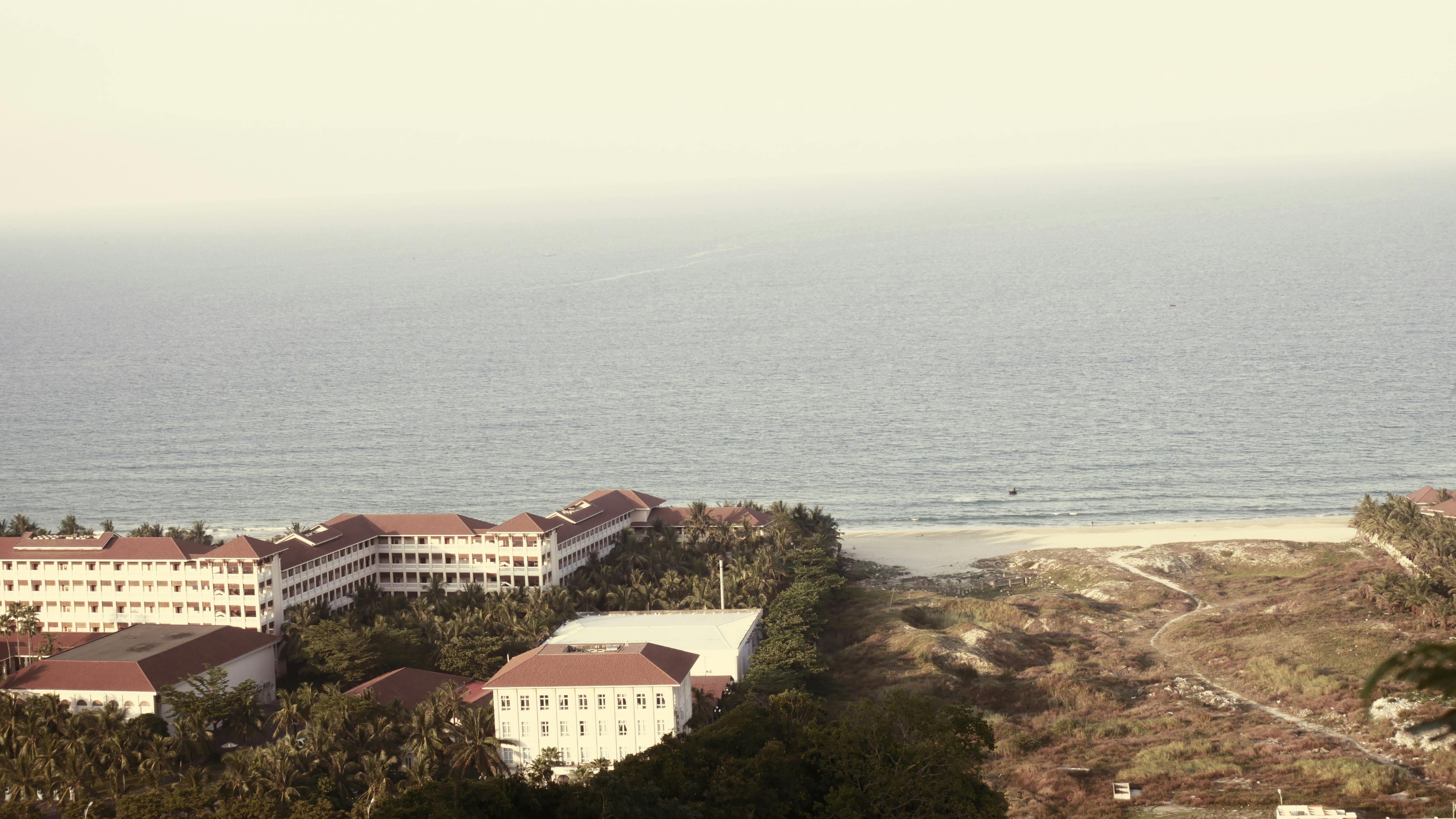 buildings by a sea