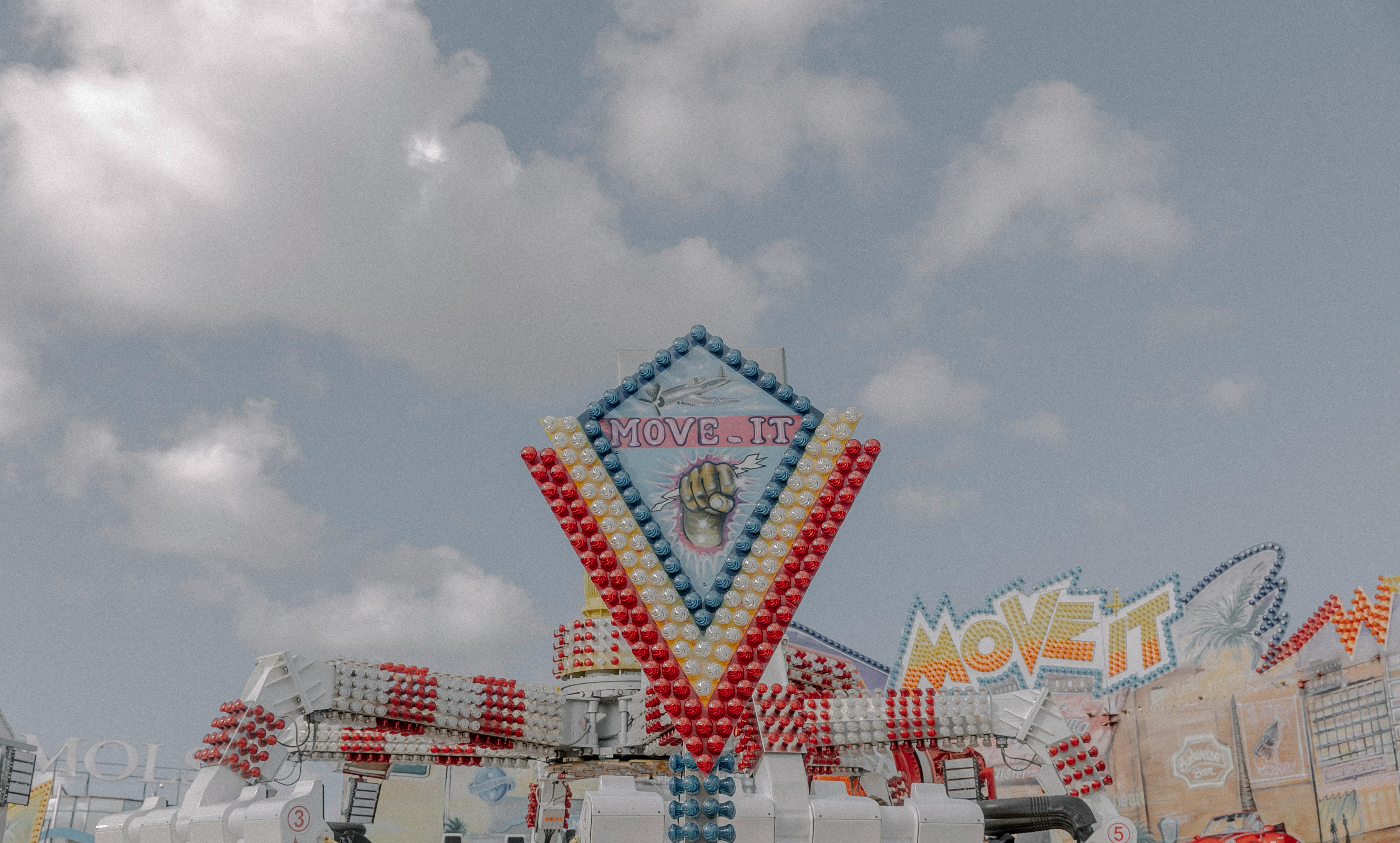 neons of fairground ride