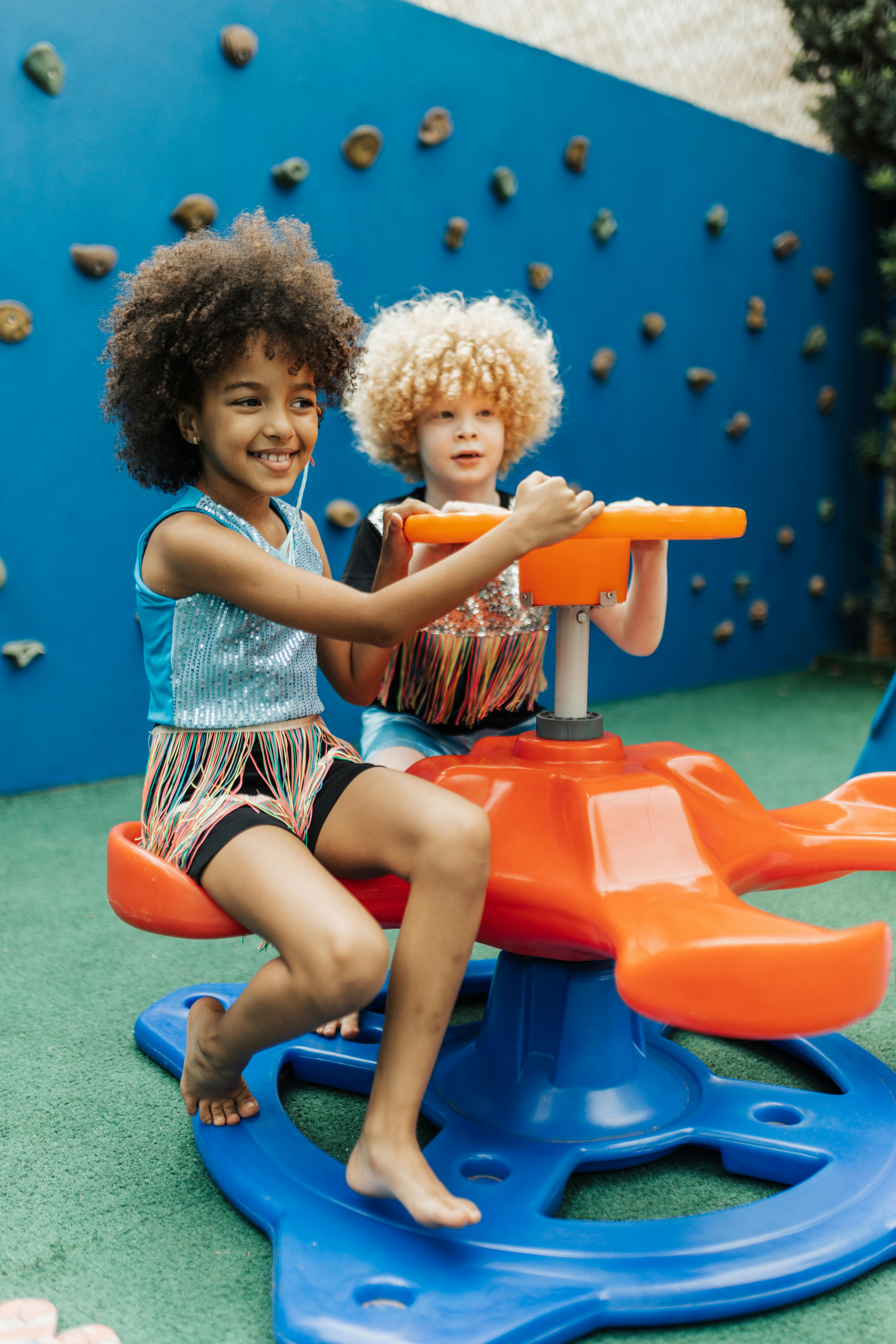 children having fun on a playground