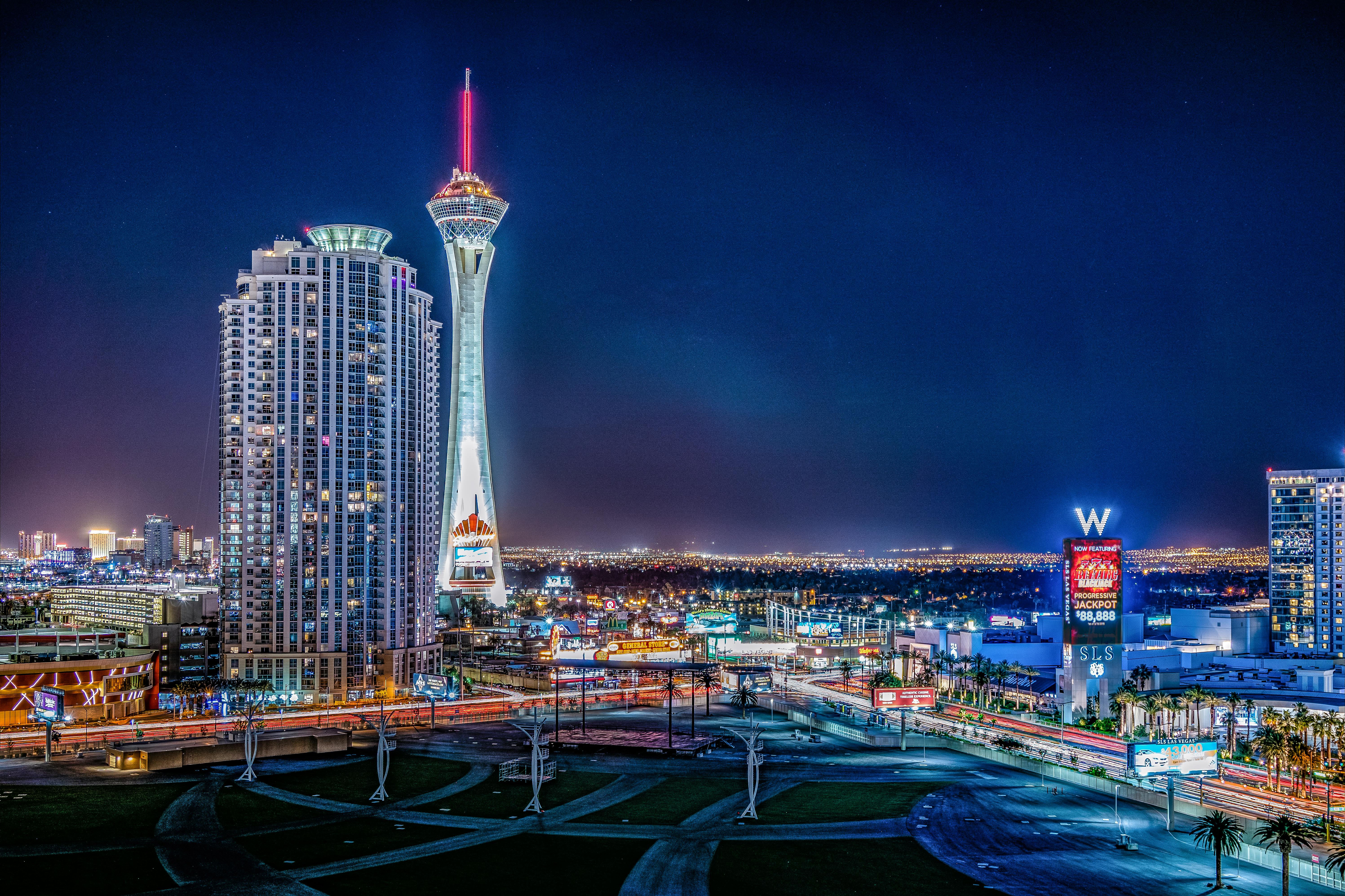 view of metropolitan area at night