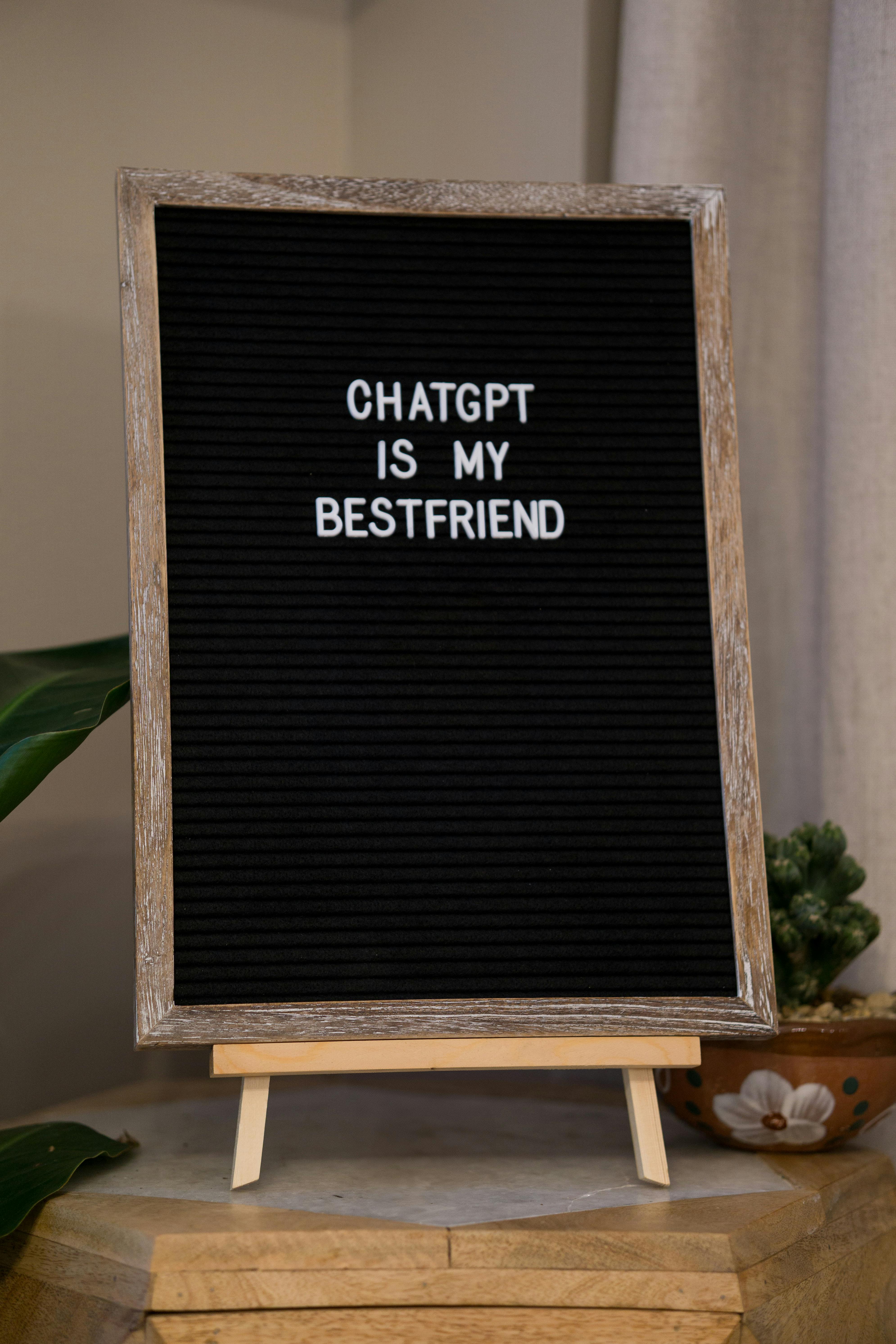 wooden framed sign with friendly message