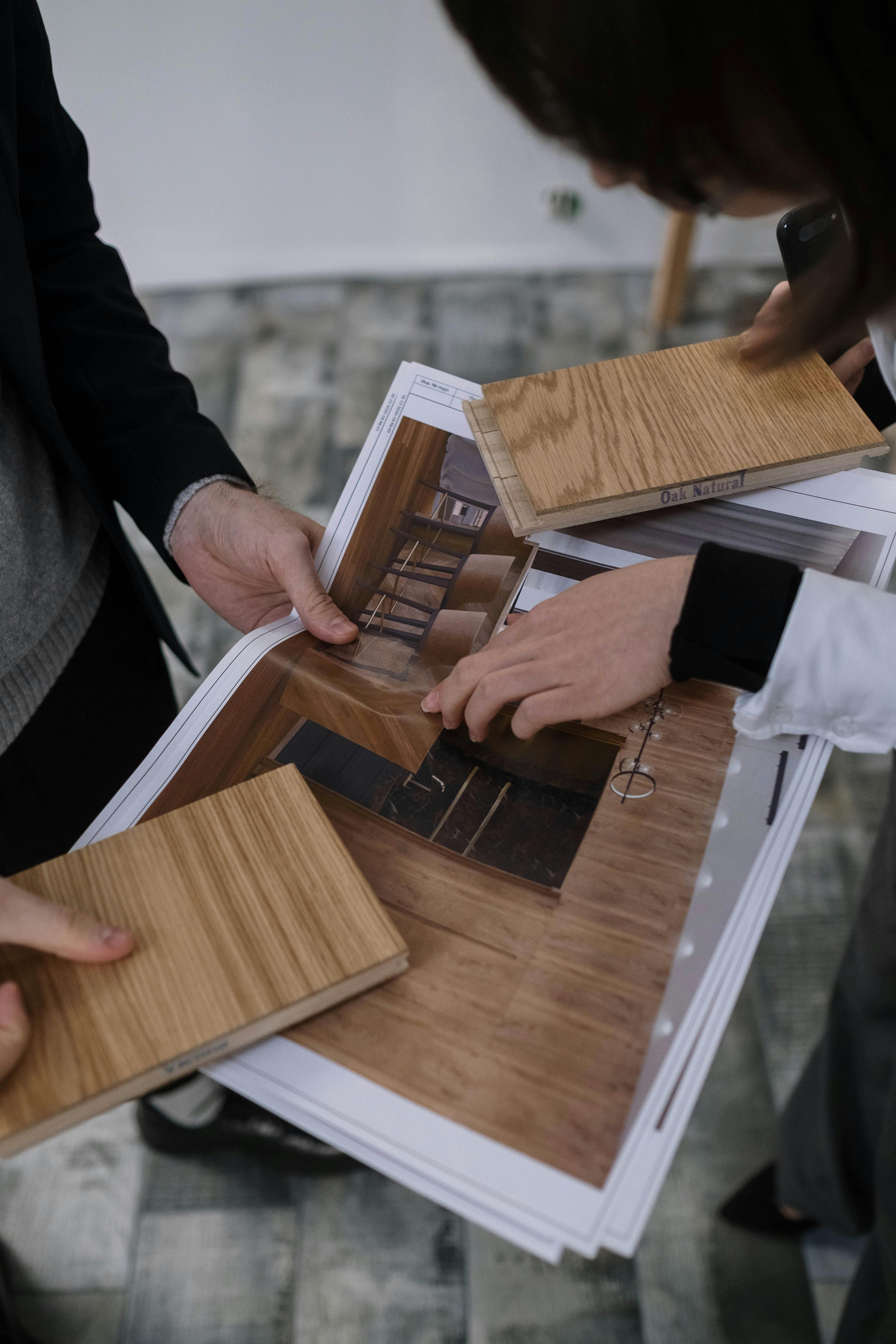 architects discussing wood samples