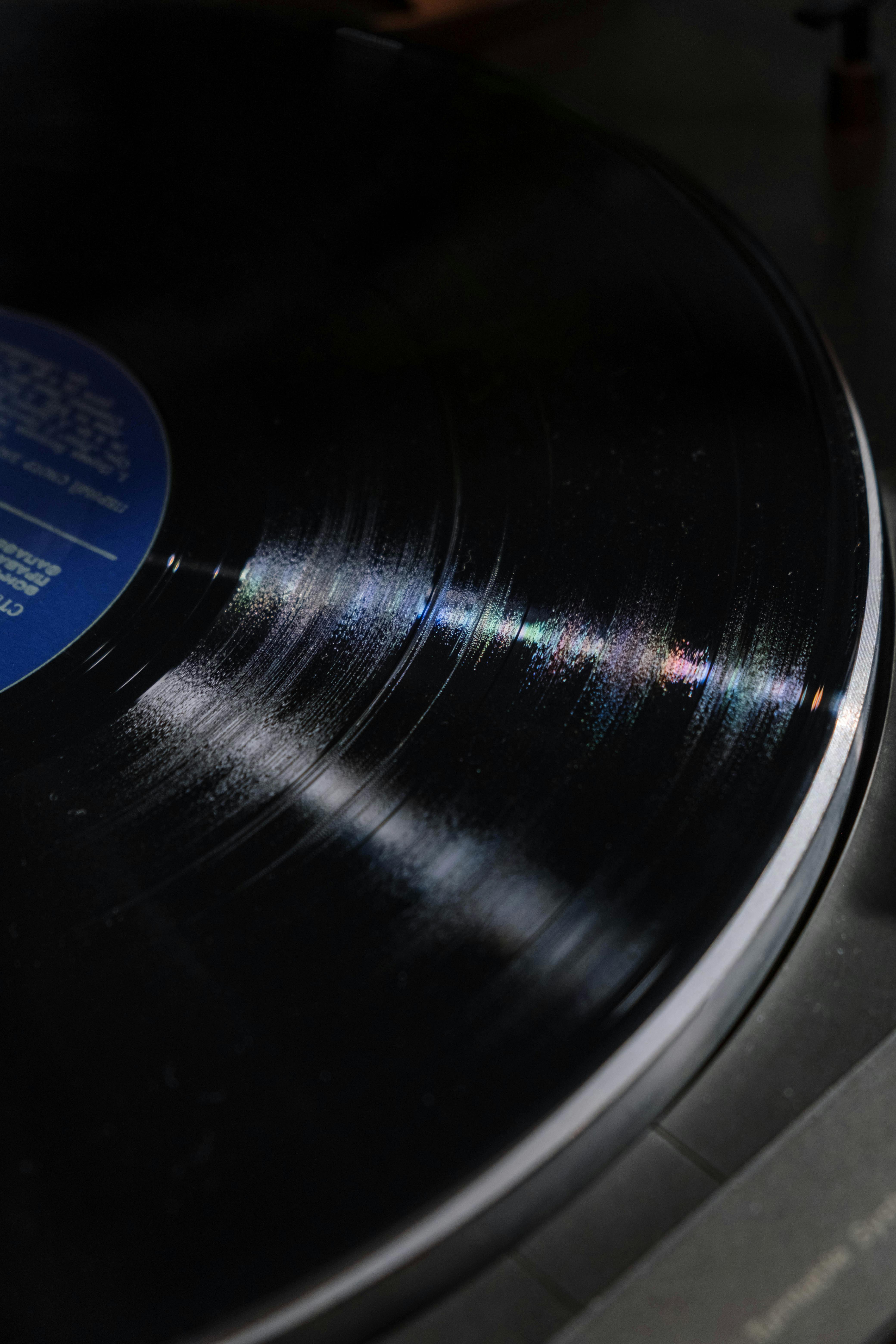 close up shot of a vinyl record