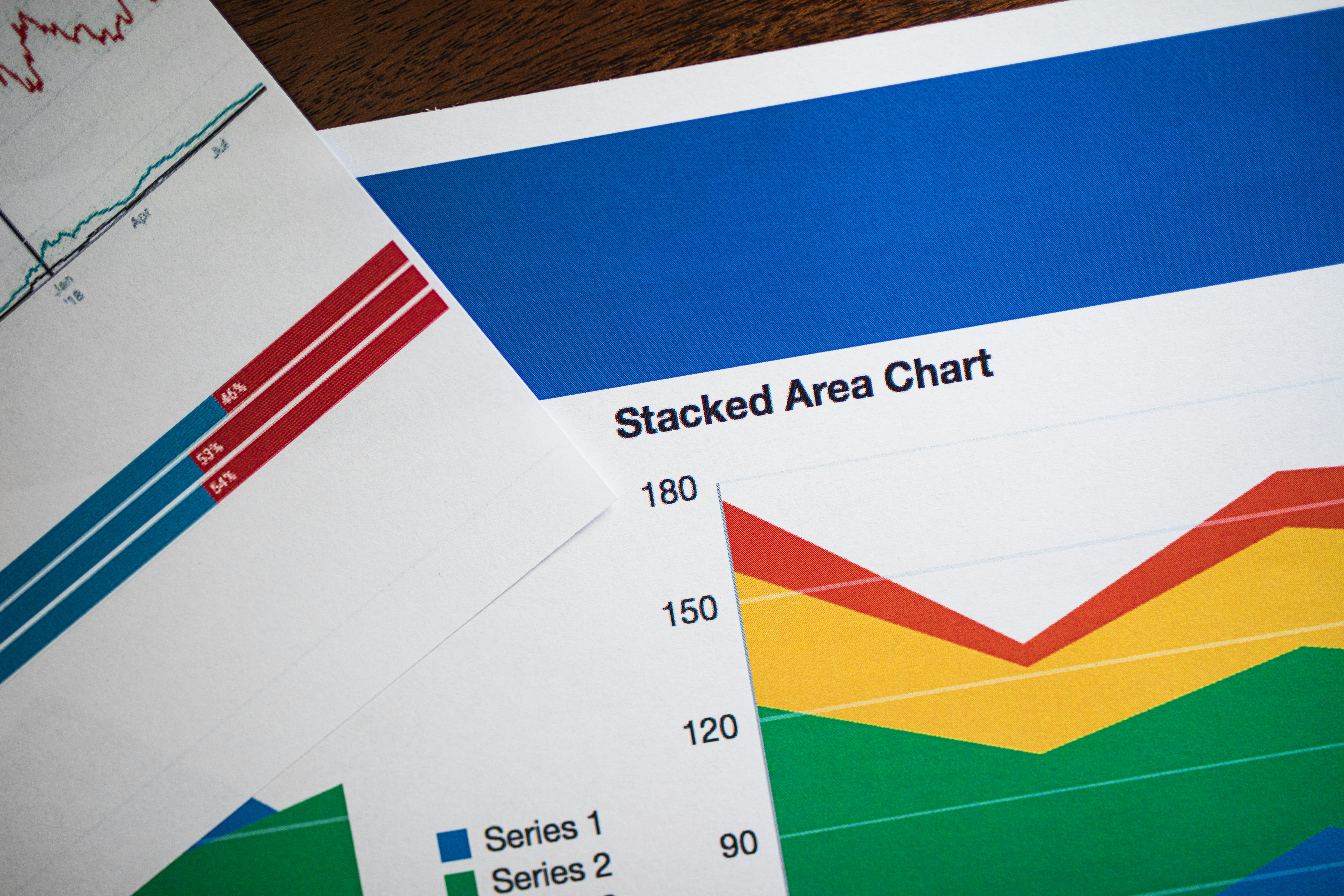 a graph in close up photography