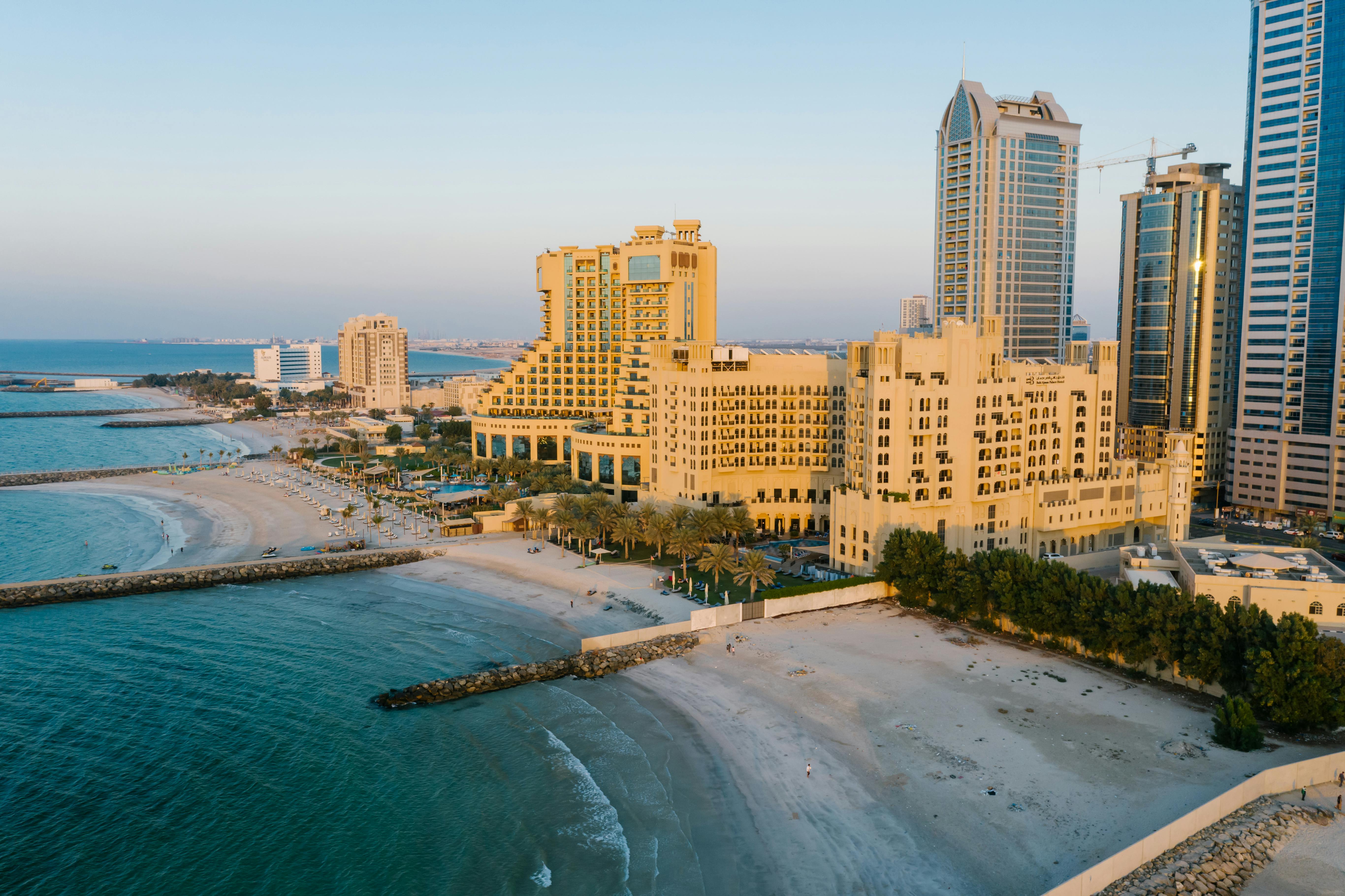 dubai sea shore with bahi ajman palace hotel