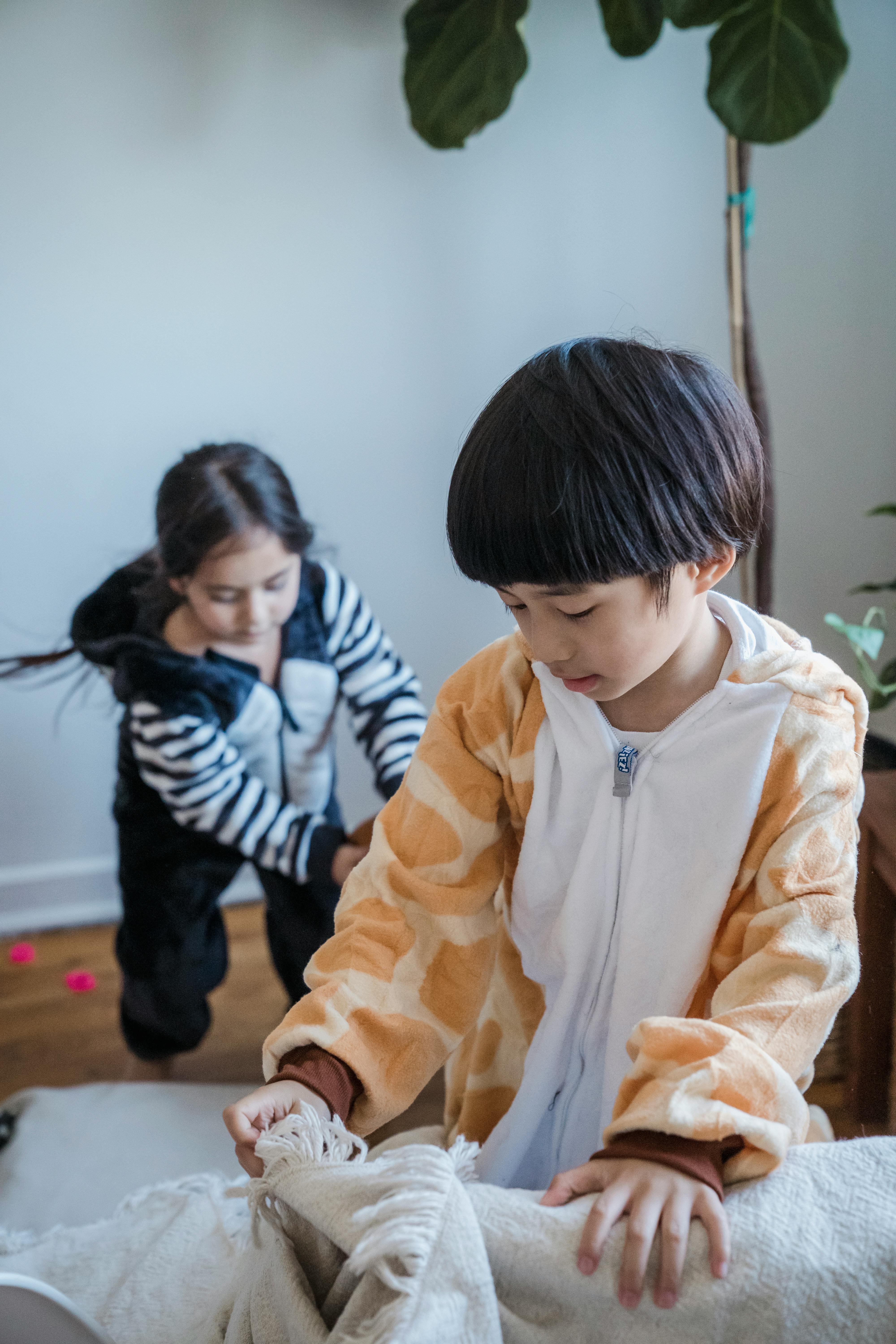 kids in animal costumes playing