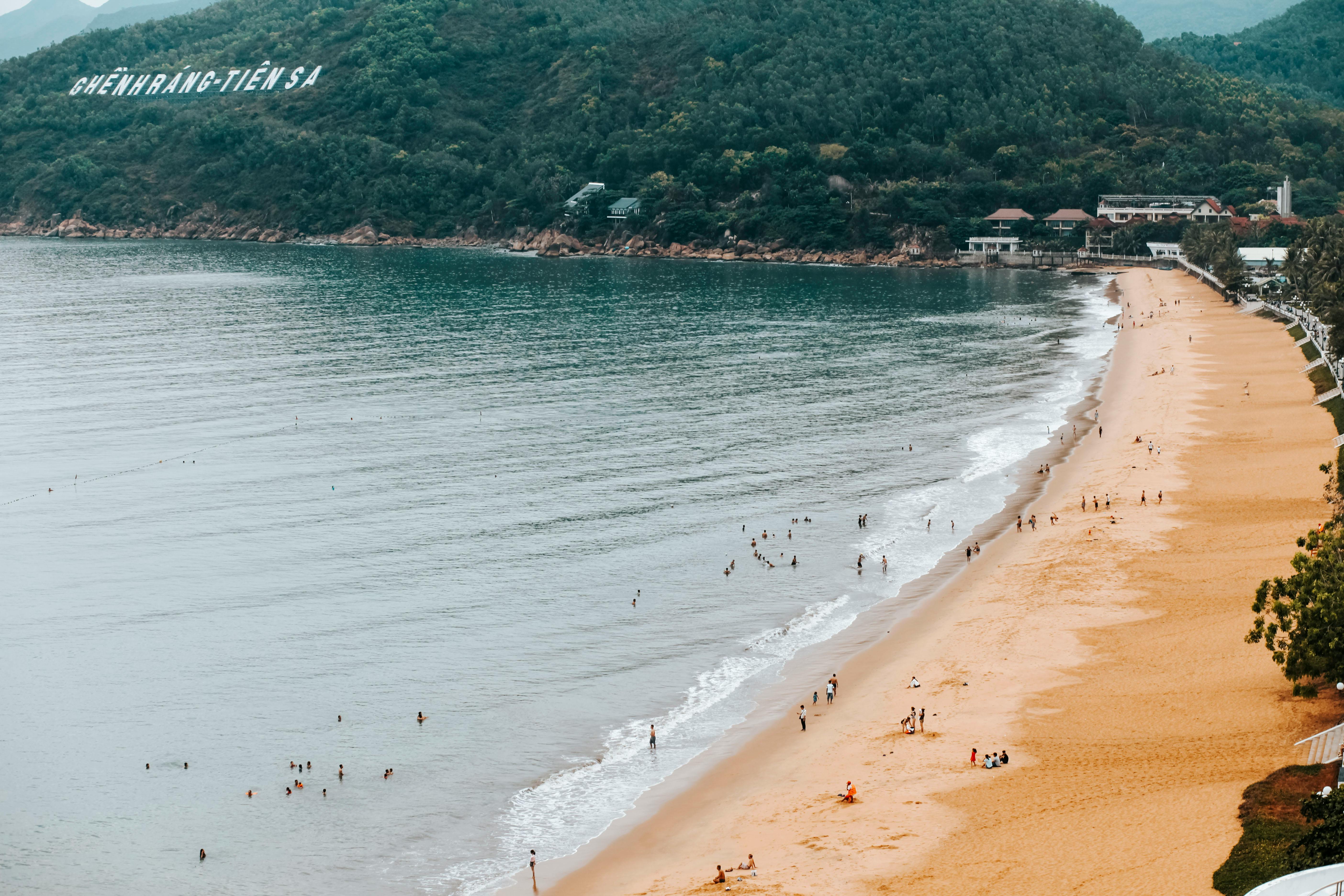 people at the queen s beach in vietnam