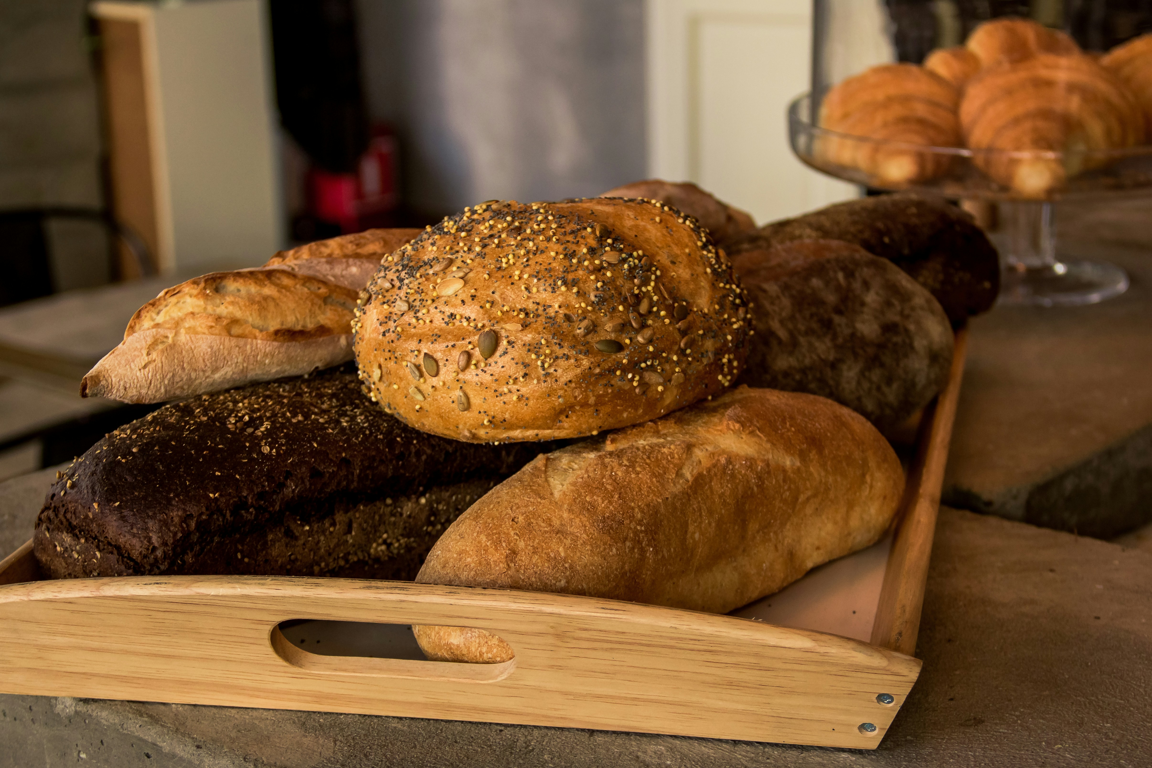 loaf of bread on a tray
