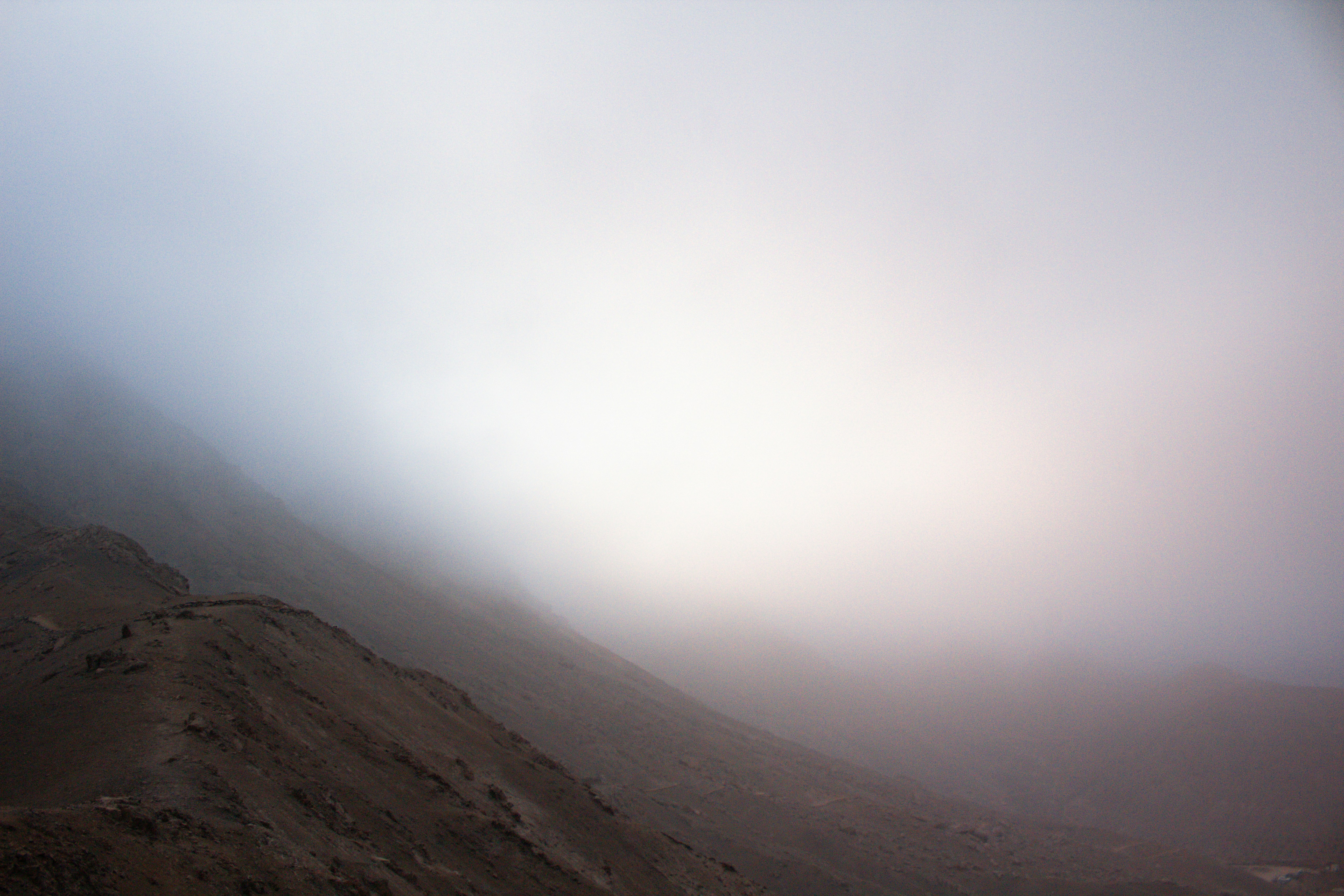 Hillside of the hill in La Molina, Background grey hill