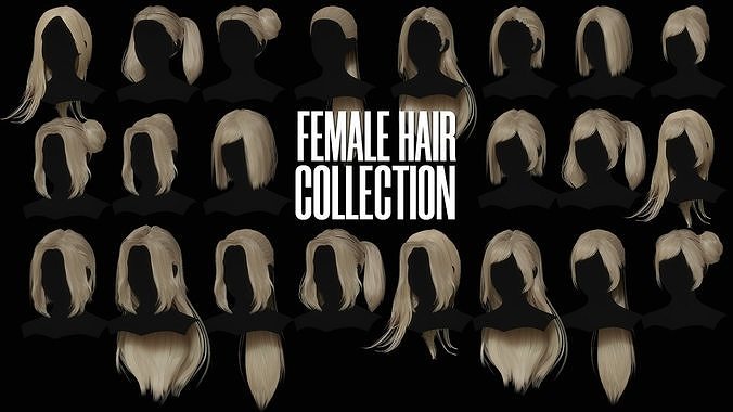 Female Hair Collection - Game Ready