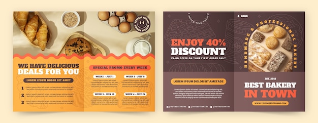 Free vector bakery hand drawn brochure