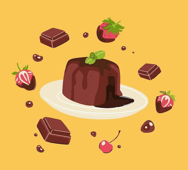 Free vector flat world chocolate day illustration with chocolate treats