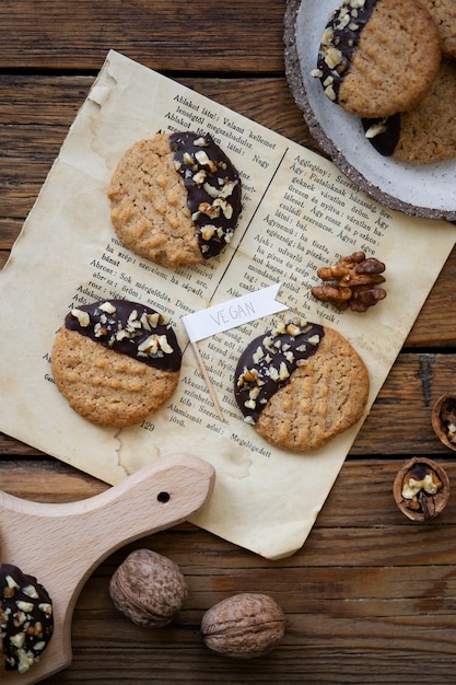 Free photo view of baked cookies done by vegan bakery