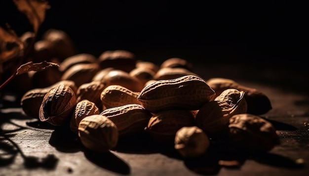 Free photo nutty snack organic almond hazelnut and pecan generative ai