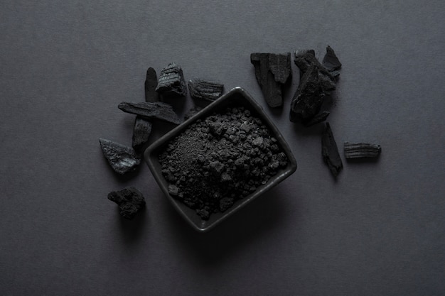 Free photo still life of ashes with charcoal