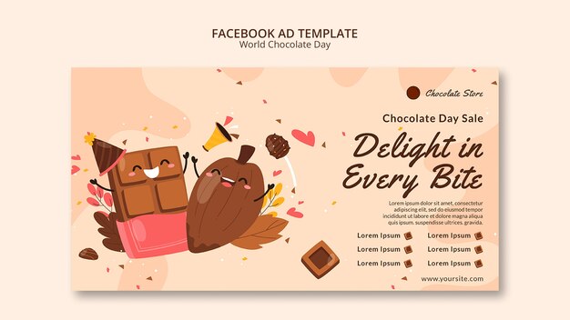 Free PSD world chocolate day celebration facebook template