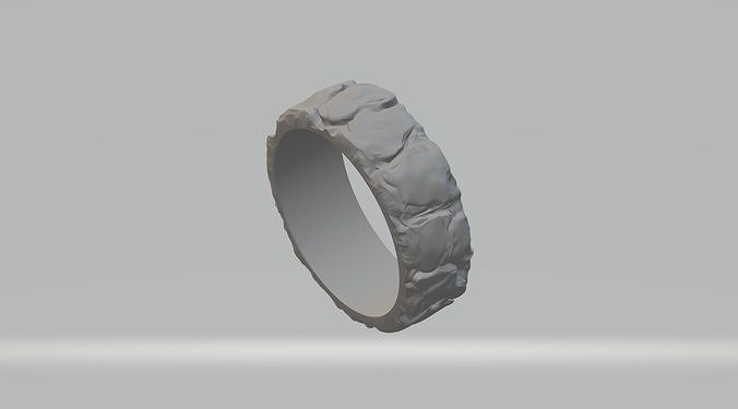 Stone Rock Pattern Ring 3D Model