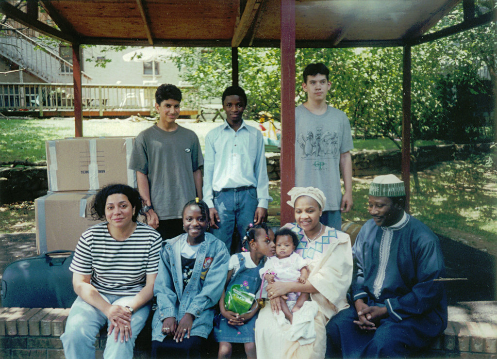 Mr Yusuf Mshelia with his family and friends. His older boy, now a grown man, is Mustafa Mshelia.His wife is Maryam Mshelia.